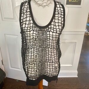 Robert Rodriguez Open Knit Sleeveless Top, Small